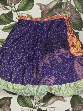 %100 Silk Reversible Wrap Skirt